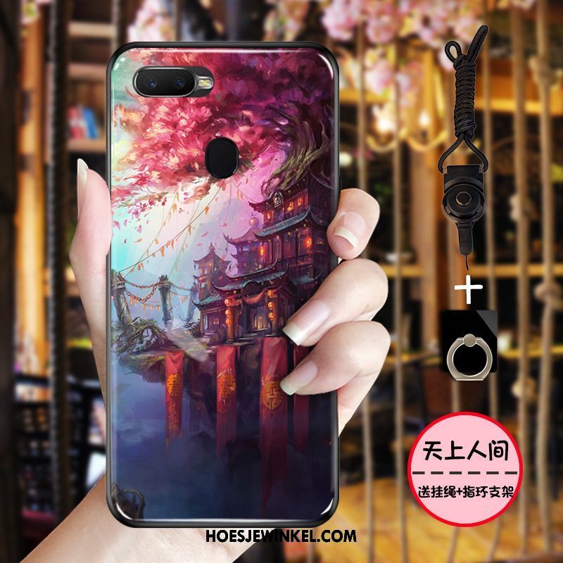 Oppo F9 Starry Hoesje Wit Schrobben Mobiele Telefoon, Oppo F9 Starry Hoesje Hoes Zwart