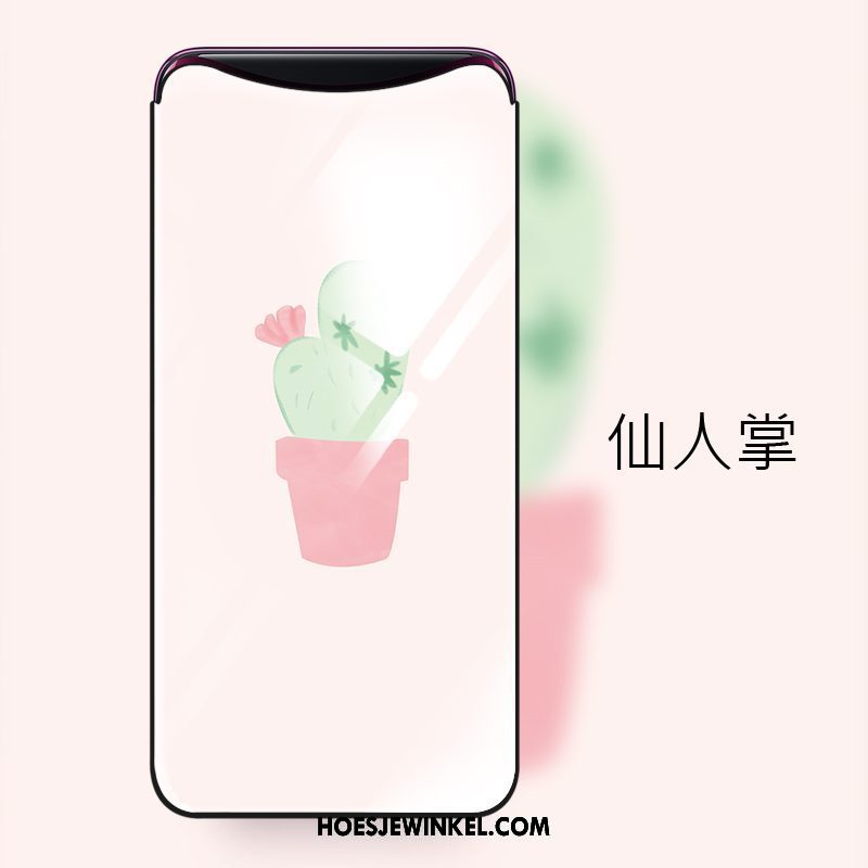 Oppo Find X Hoesje Aardbei Mode Spiegel, Oppo Find X Hoesje Hanger Trendy Merk