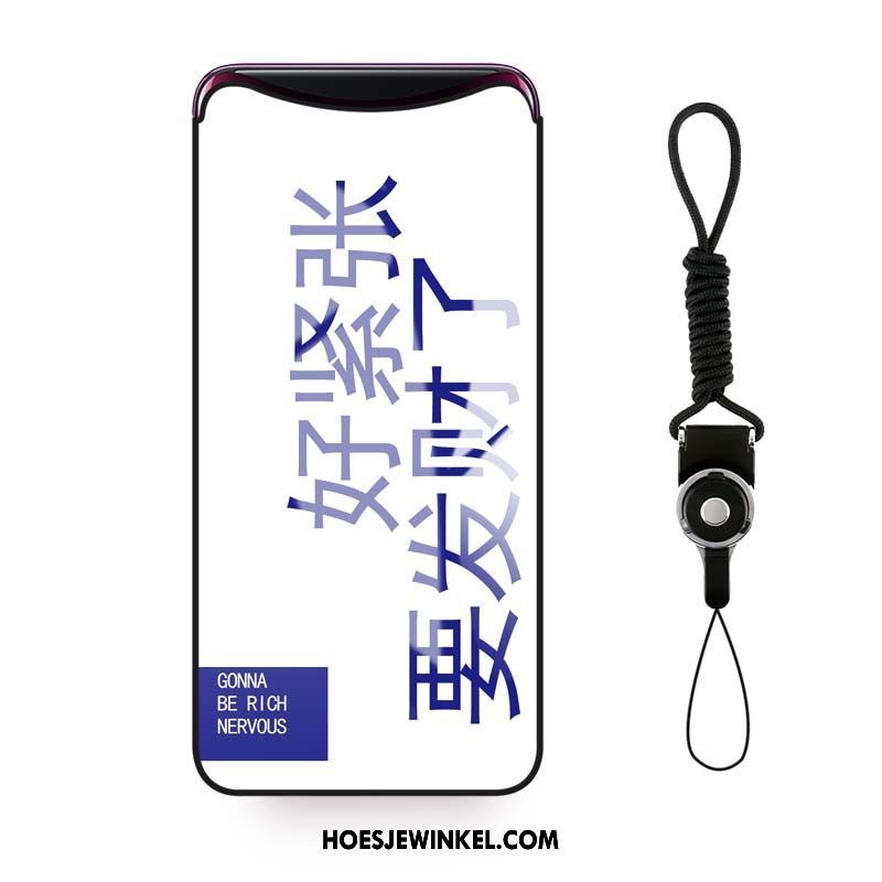 Oppo Find X Hoesje Aardbei Mode Spiegel, Oppo Find X Hoesje Hanger Trendy Merk