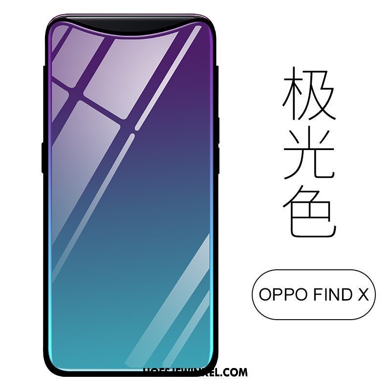 Oppo Find X Hoesje Bescherming Nieuw Glas, Oppo Find X Hoesje Blauw Hoes