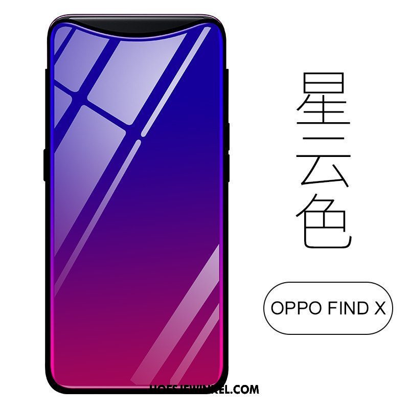 Oppo Find X Hoesje Bescherming Nieuw Glas, Oppo Find X Hoesje Blauw Hoes