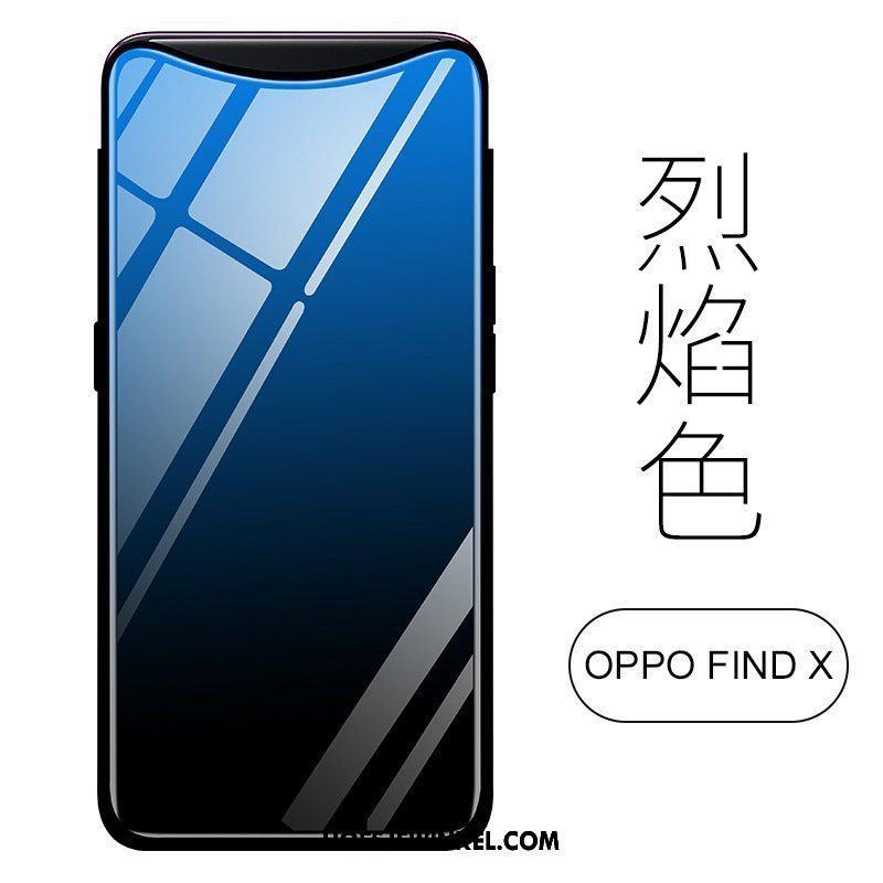 Oppo Find X Hoesje Bescherming Nieuw Glas, Oppo Find X Hoesje Blauw Hoes