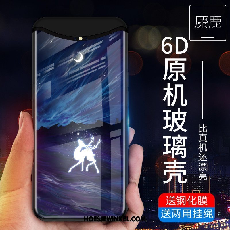 Oppo Find X Hoesje Glas Hard Siliconen, Oppo Find X Hoesje Bescherming Mobiele Telefoon