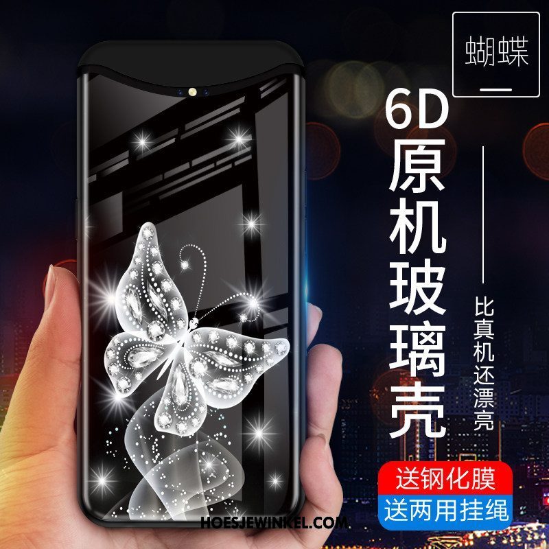 Oppo Find X Hoesje Glas Hard Siliconen, Oppo Find X Hoesje Bescherming Mobiele Telefoon