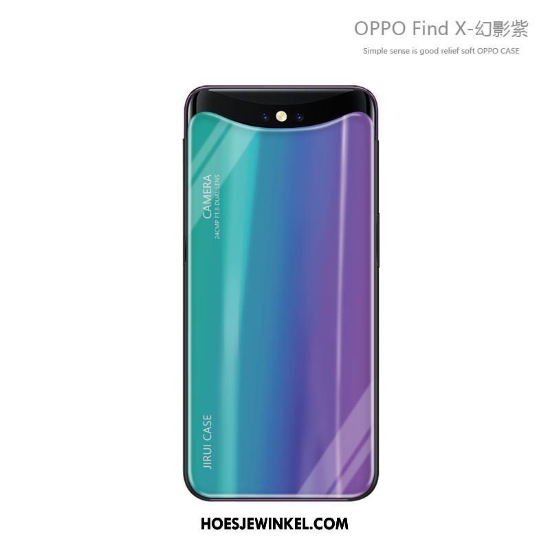 Oppo Find X Hoesje Hoes Blauw Trendy Merk, Oppo Find X Hoesje Persoonlijk Zacht