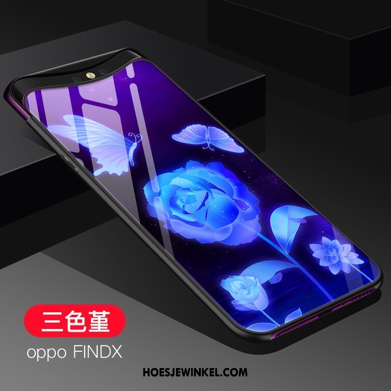 Oppo Find X Hoesje Mobiele Telefoon Persoonlijk Glas, Oppo Find X Hoesje Siliconen Bescherming