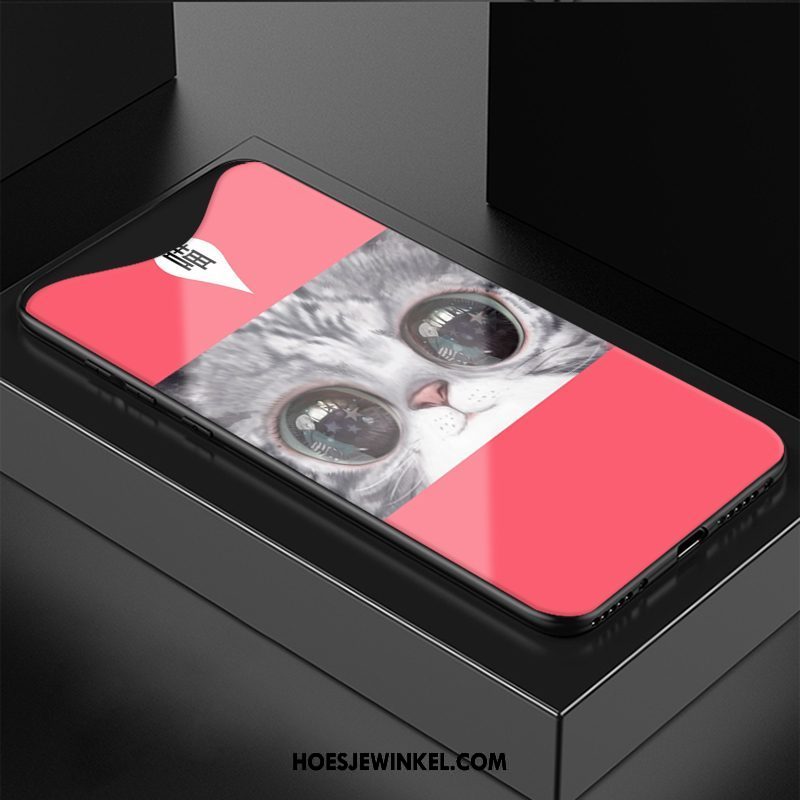 Oppo Find X Hoesje Roze Spiegel Bescherming, Oppo Find X Hoesje Hoes Glas