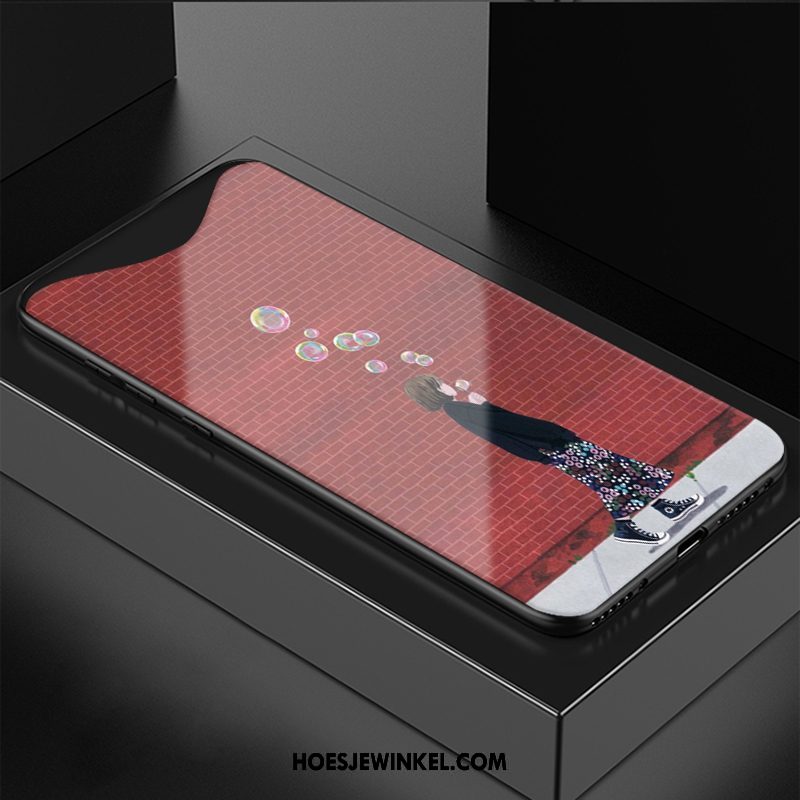 Oppo Find X Hoesje Roze Spiegel Bescherming, Oppo Find X Hoesje Hoes Glas