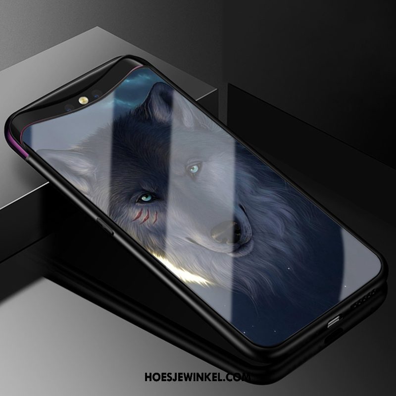 Oppo Find X Hoesje Scheppend Persoonlijk Gehard Glas, Oppo Find X Hoesje Zacht Trendy Merk