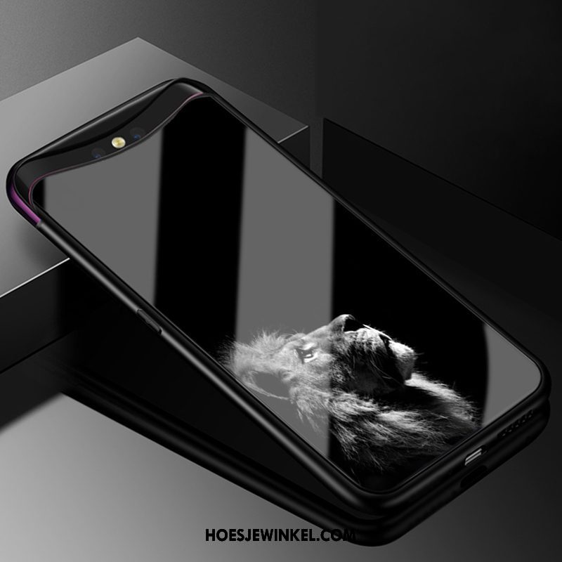 Oppo Find X Hoesje Scheppend Persoonlijk Gehard Glas, Oppo Find X Hoesje Zacht Trendy Merk