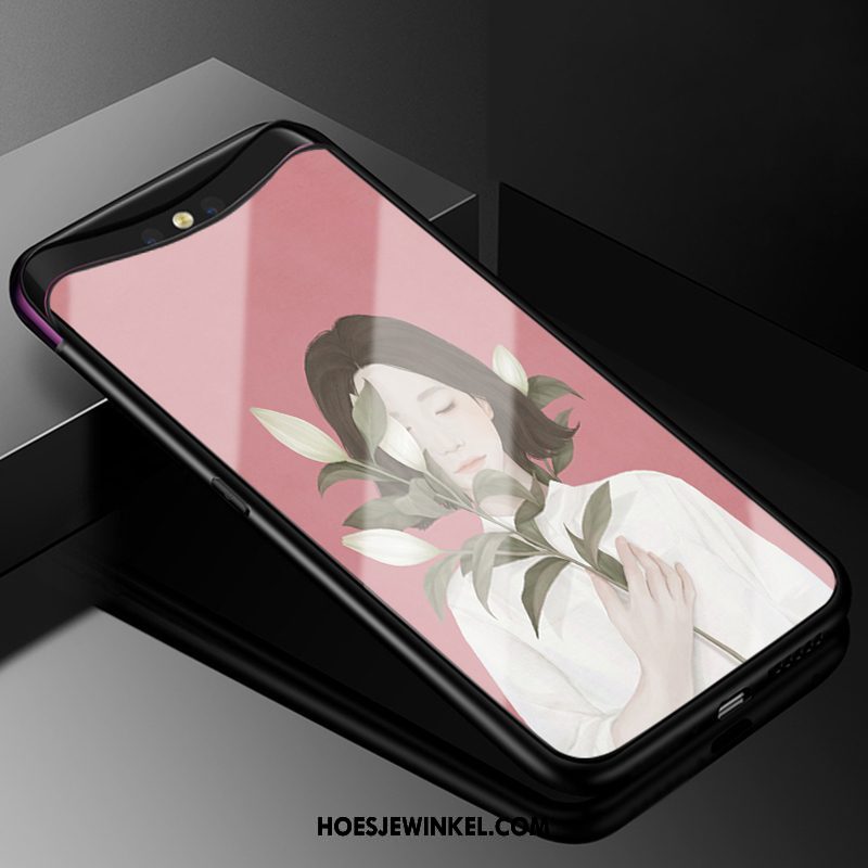 Oppo Find X Hoesje Scheppend Persoonlijk Gehard Glas, Oppo Find X Hoesje Zacht Trendy Merk