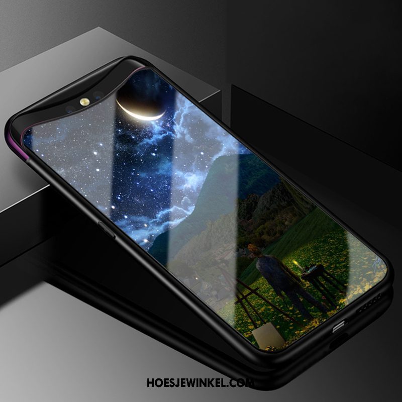 Oppo Find X Hoesje Scheppend Persoonlijk Gehard Glas, Oppo Find X Hoesje Zacht Trendy Merk