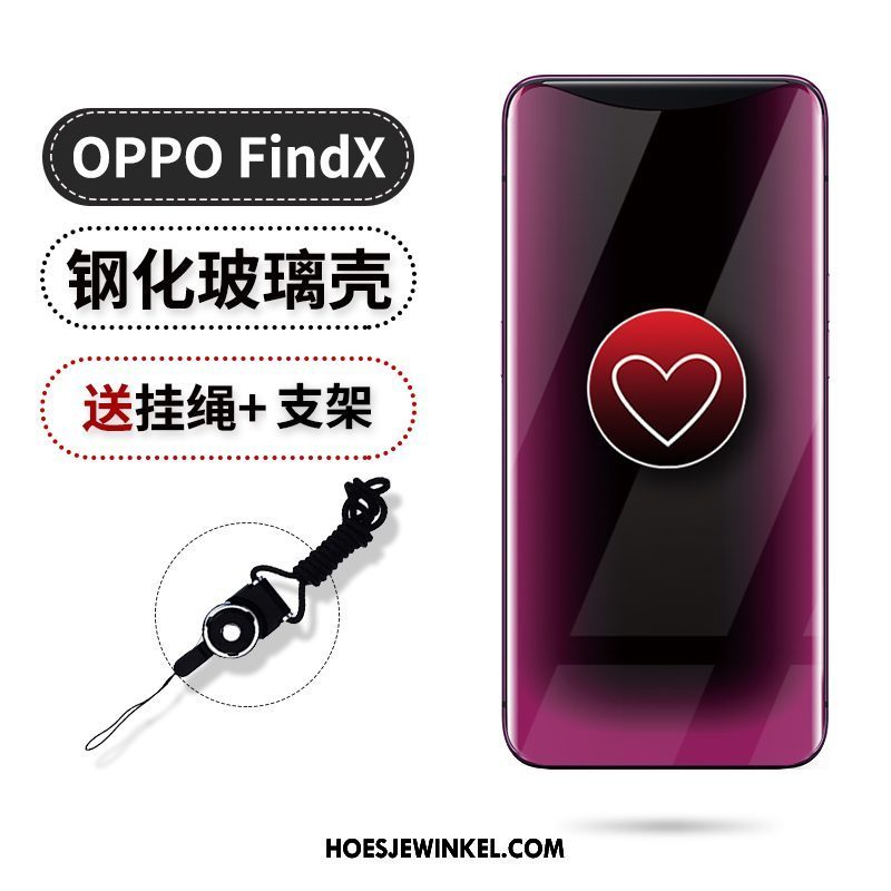 Oppo Find X Hoesje Trend Purper Siliconen, Oppo Find X Hoesje Gasbag Ondersteuning