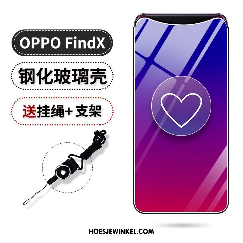 Oppo Find X Hoesje Trend Purper Siliconen, Oppo Find X Hoesje Gasbag Ondersteuning