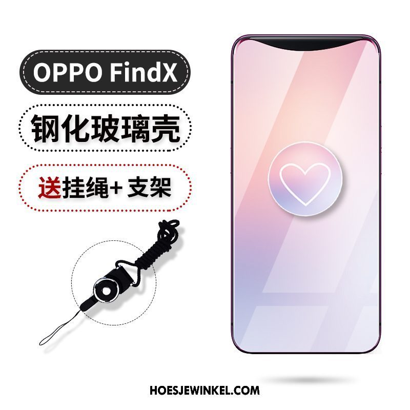 Oppo Find X Hoesje Trend Purper Siliconen, Oppo Find X Hoesje Gasbag Ondersteuning