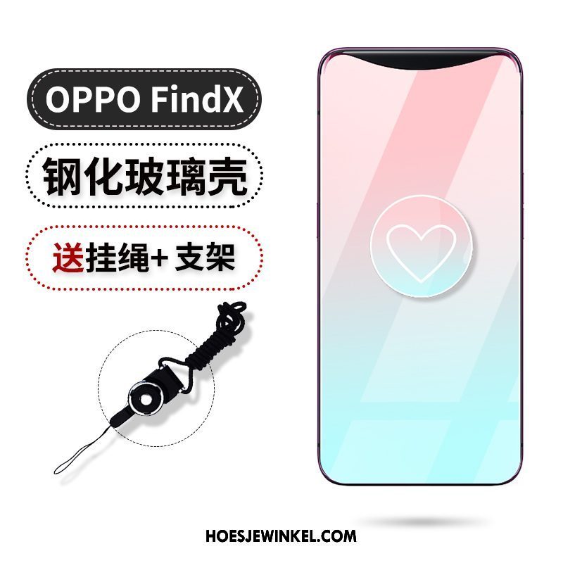 Oppo Find X Hoesje Trend Purper Siliconen, Oppo Find X Hoesje Gasbag Ondersteuning