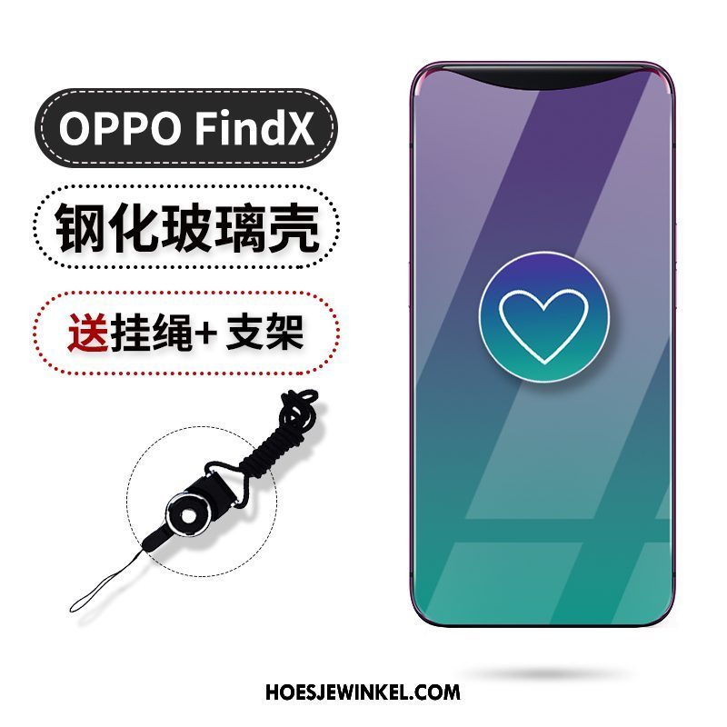 Oppo Find X Hoesje Trend Purper Siliconen, Oppo Find X Hoesje Gasbag Ondersteuning