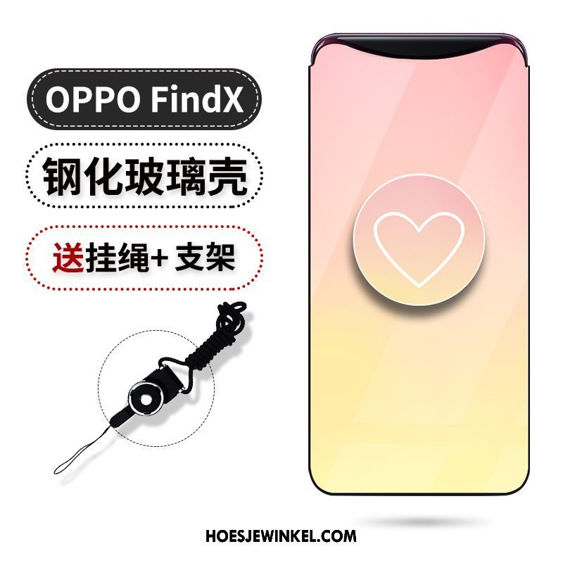 Oppo Find X Hoesje Trend Purper Siliconen, Oppo Find X Hoesje Gasbag Ondersteuning