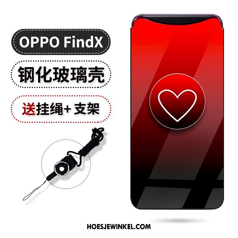 Oppo Find X Hoesje Trend Purper Siliconen, Oppo Find X Hoesje Gasbag Ondersteuning