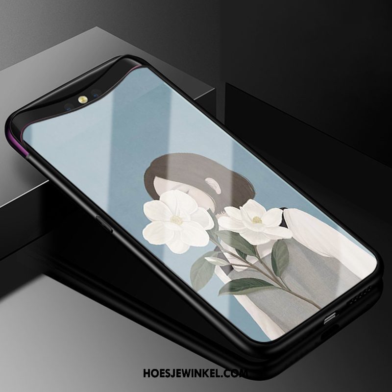 Oppo Find X Hoesje Wit Hemming Eenvoudige, Oppo Find X Hoesje Zacht Hoes