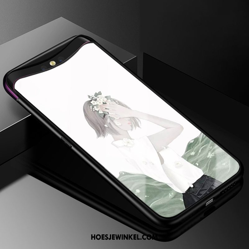 Oppo Find X Hoesje Wit Hemming Eenvoudige, Oppo Find X Hoesje Zacht Hoes