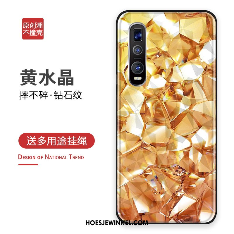 Oppo Find X2 Pro Hoesje All Inclusive Bescherming Siliconen, Oppo Find X2 Pro Hoesje Anti-fall Goud