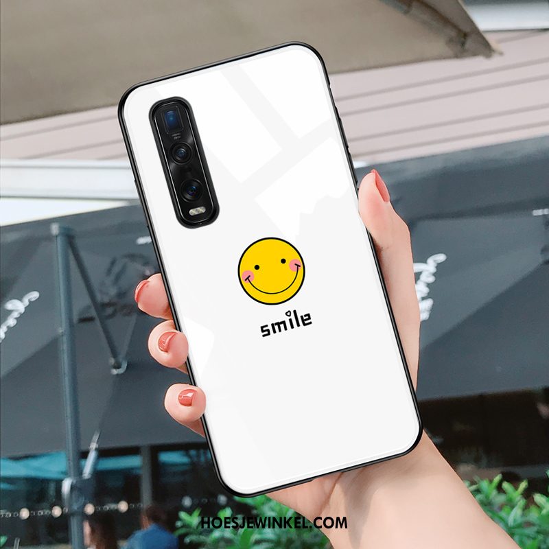 Oppo Find X2 Pro Hoesje Hoes Scheppend Persoonlijk, Oppo Find X2 Pro Hoesje Smiley All Inclusive