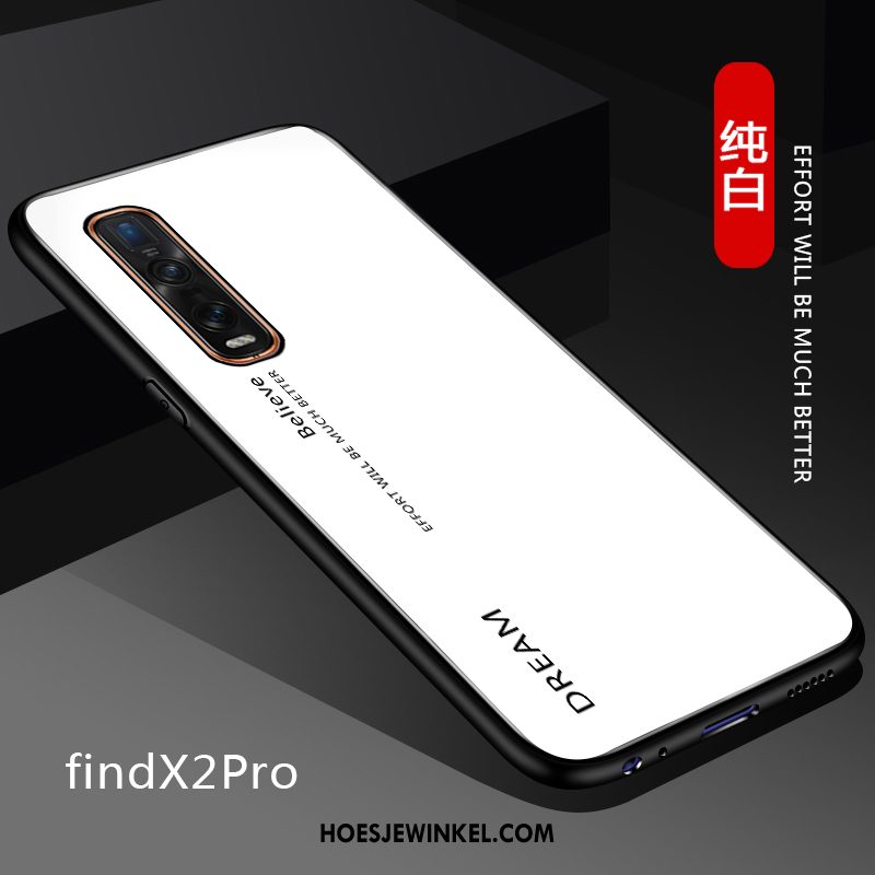 Oppo Find X2 Pro Hoesje Pas Glas Leer, Oppo Find X2 Pro Hoesje Mobiele Telefoon Verloop