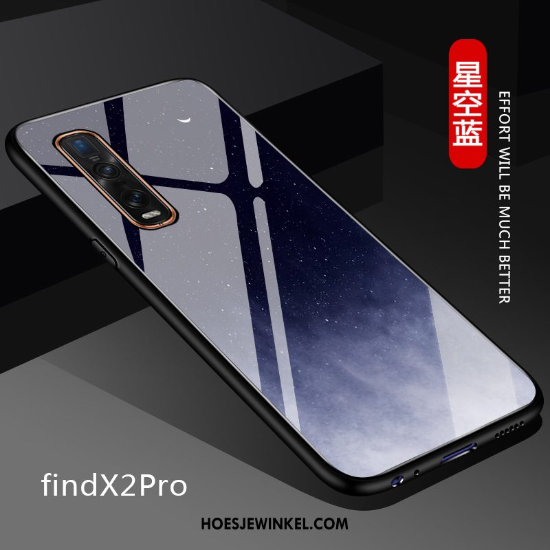 Oppo Find X2 Pro Hoesje Pas Glas Leer, Oppo Find X2 Pro Hoesje Mobiele Telefoon Verloop