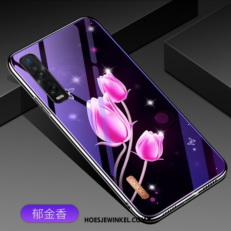 Oppo Find X2 Pro Hoesje Purper Mobiele Telefoon Glas, Oppo Find X2 Pro Hoesje Bescherming All Inclusive