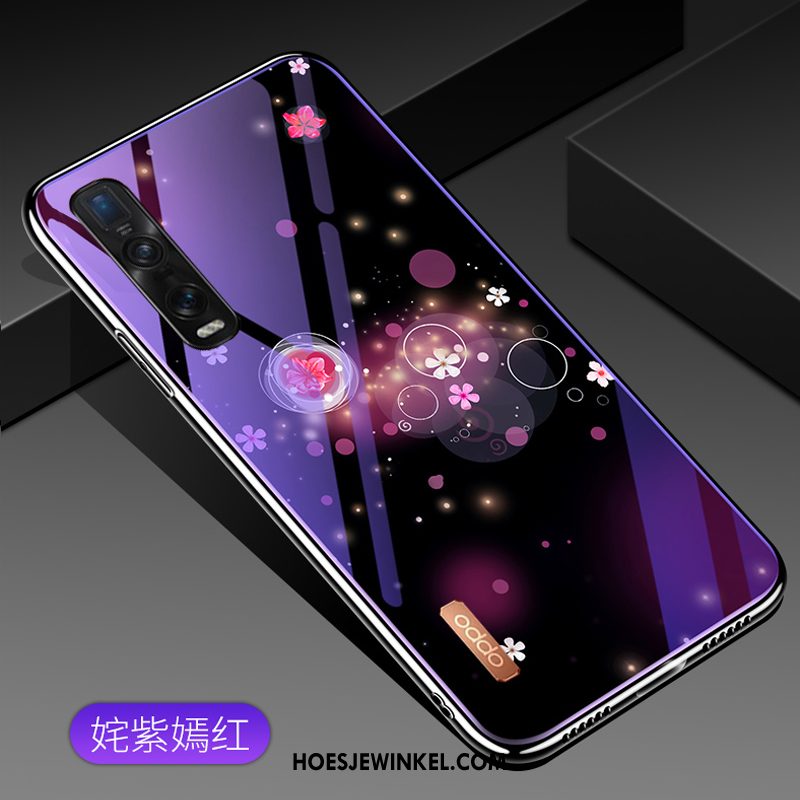 Oppo Find X2 Pro Hoesje Purper Mobiele Telefoon Glas, Oppo Find X2 Pro Hoesje Bescherming All Inclusive