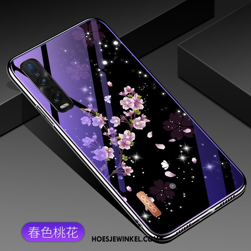 Oppo Find X2 Pro Hoesje Purper Mobiele Telefoon Glas, Oppo Find X2 Pro Hoesje Bescherming All Inclusive