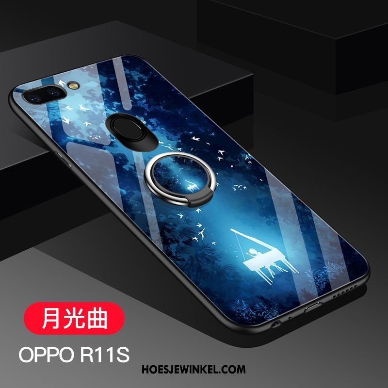 Oppo R11s Hoesje Bescherming Ster Siliconen, Oppo R11s Hoesje Glas Hoes