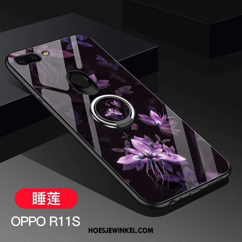 Oppo R11s Hoesje Bescherming Ster Siliconen, Oppo R11s Hoesje Glas Hoes