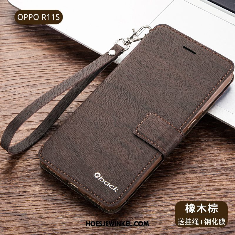 Oppo R11s Hoesje Folio Bescherming Mobiele Telefoon, Oppo R11s Hoesje Leren Etui Anti-fall