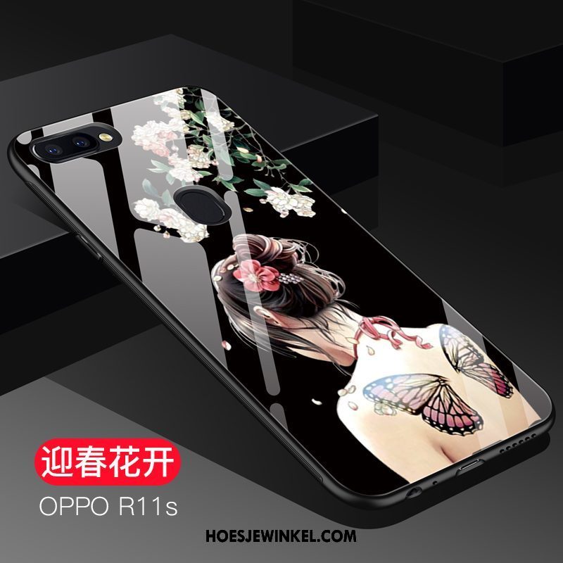 Oppo R11s Hoesje Glas All Inclusive Hoes, Oppo R11s Hoesje Zacht Net Red