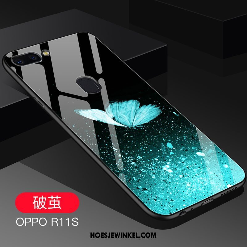 Oppo R11s Hoesje Glas All Inclusive Hoes, Oppo R11s Hoesje Zacht Net Red