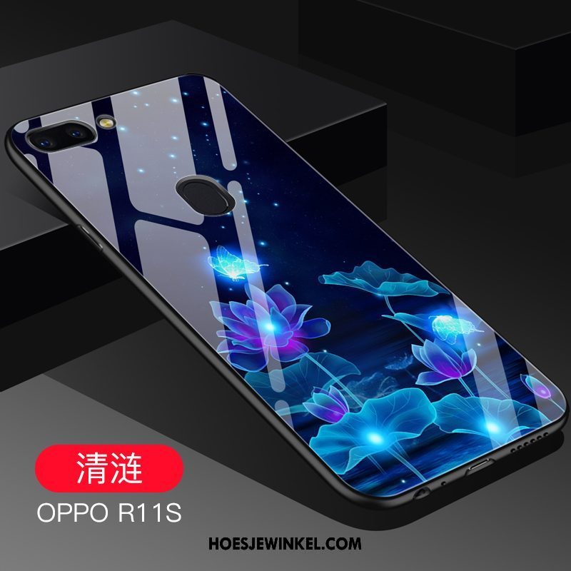 Oppo R11s Hoesje Glas All Inclusive Hoes, Oppo R11s Hoesje Zacht Net Red