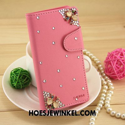 Oppo R11s Hoesje Leren Etui Mobiele Telefoon Kaart Tas, Oppo R11s Hoesje Roze Bescherming