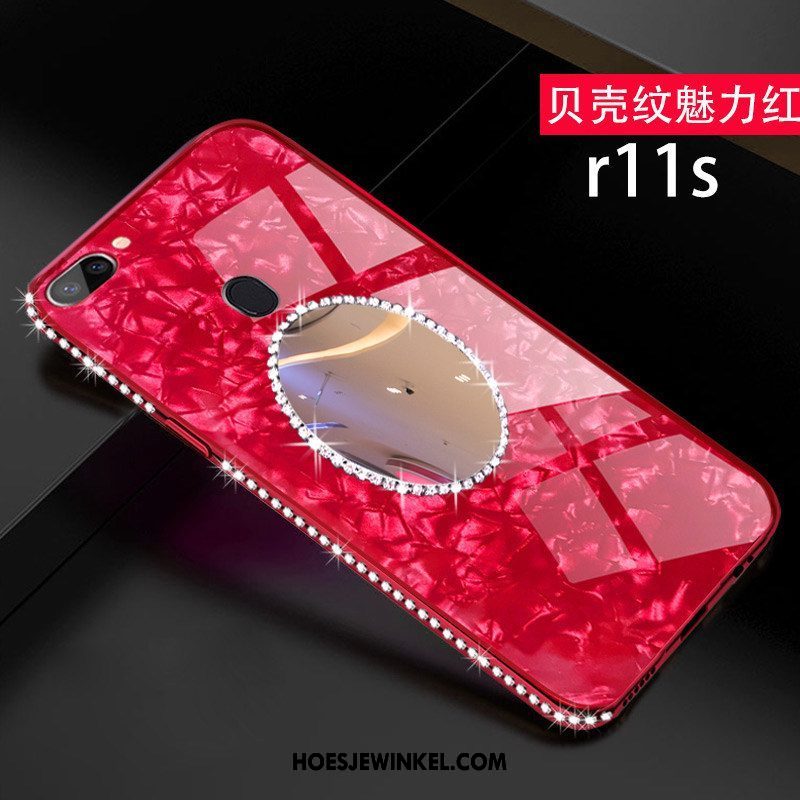 Oppo R11s Hoesje Net Red Met Strass Siliconen, Oppo R11s Hoesje All Inclusive Bescherming