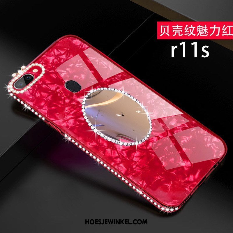 Oppo R11s Hoesje Net Red Met Strass Siliconen, Oppo R11s Hoesje All Inclusive Bescherming