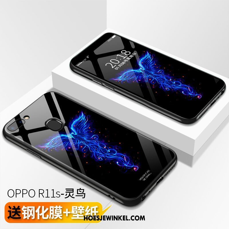 Oppo R11s Hoesje Persoonlijk Siliconen Glas, Oppo R11s Hoesje Ster Dun