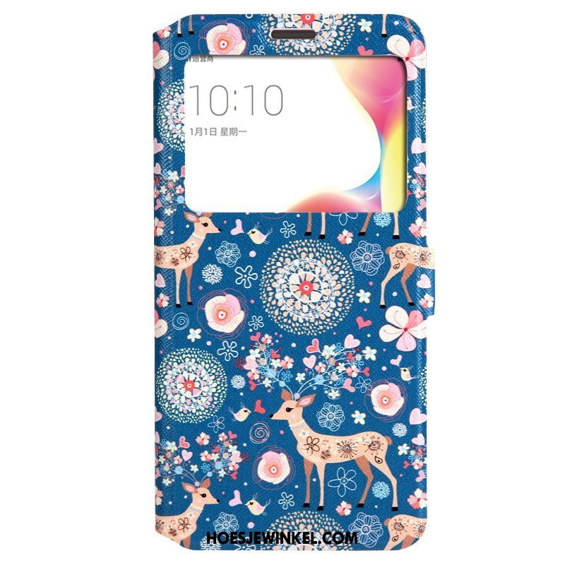 Oppo R11s Hoesje Zacht Mobiele Telefoon Leren Etui, Oppo R11s Hoesje All Inclusive Blauw