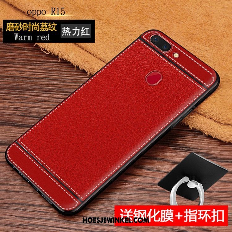 Oppo R15 Hoesje Anti-fall Mobiele Telefoon Leren Etui, Oppo R15 Hoesje Zacht Roze