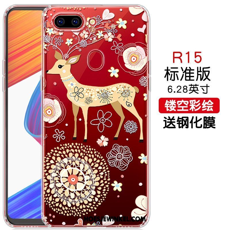 Oppo R15 Hoesje Dun Trend Zacht, Oppo R15 Hoesje All Inclusive Rood