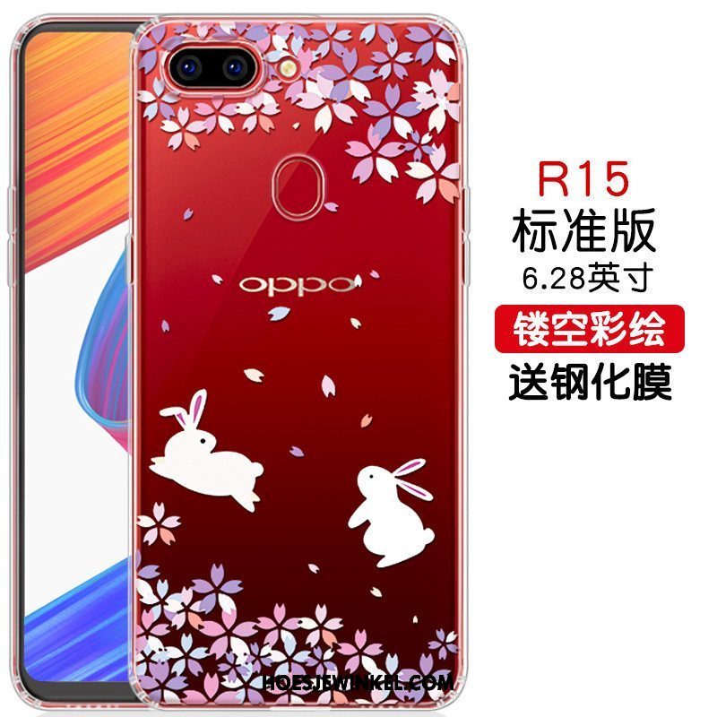 Oppo R15 Hoesje Dun Trend Zacht, Oppo R15 Hoesje All Inclusive Rood