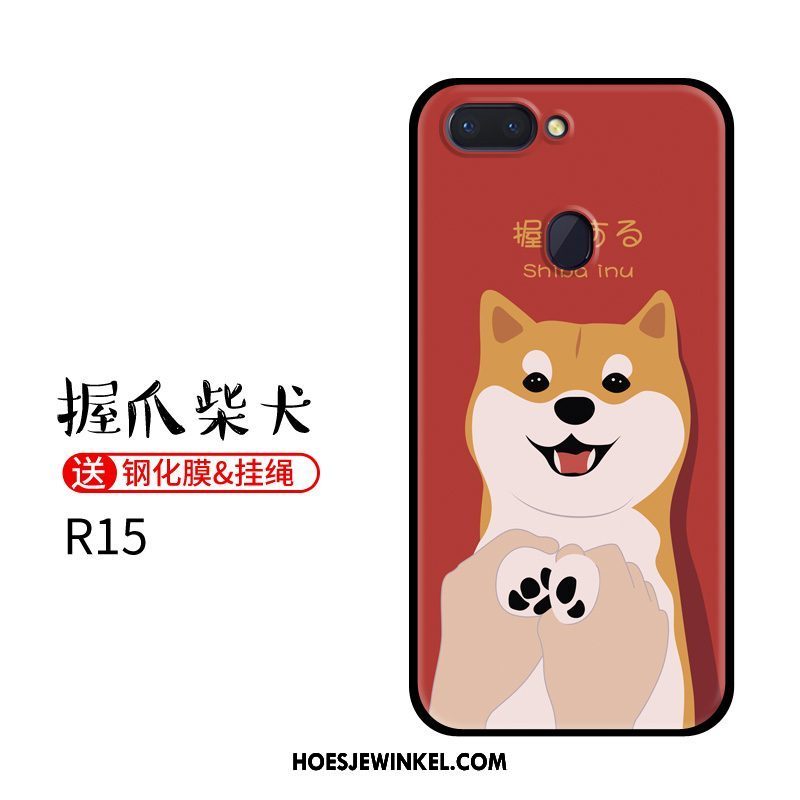 Oppo R15 Hoesje Groen Zacht Bescherming, Oppo R15 Hoesje Mobiele Telefoon Hond