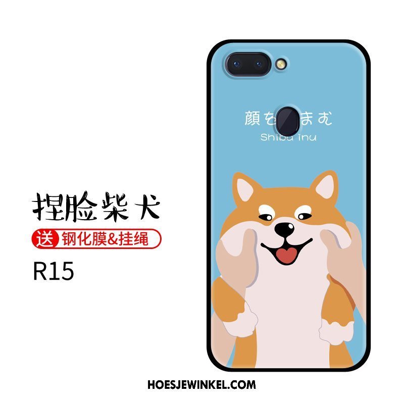 Oppo R15 Hoesje Groen Zacht Bescherming, Oppo R15 Hoesje Mobiele Telefoon Hond