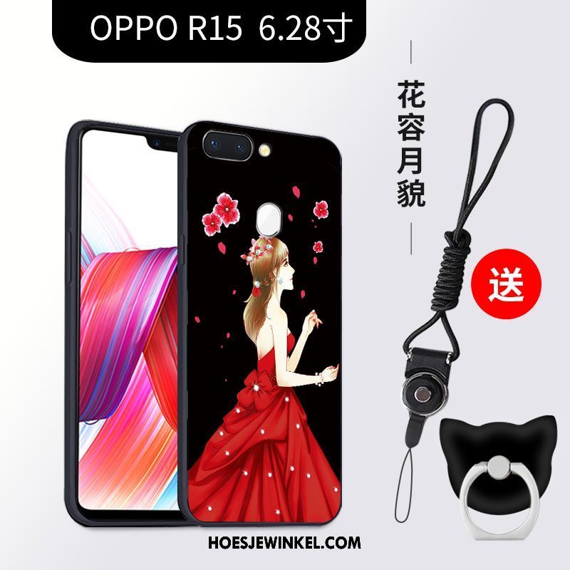 Oppo R15 Hoesje Hoes Anti-fall Zwart, Oppo R15 Hoesje All Inclusive Ster