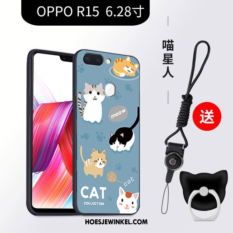 Oppo R15 Hoesje Hoes Anti-fall Zwart, Oppo R15 Hoesje All Inclusive Ster